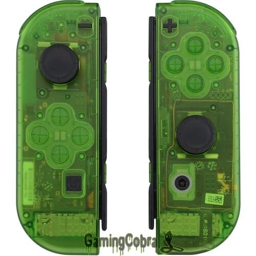 Custom Transparent Clear Green Housing Shell Cover with Full Set Buttons for Nintendo Switch Joy-Con Controller