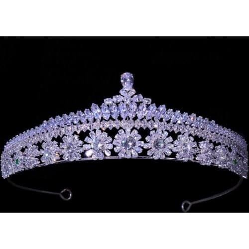 Luxury Exquisite Zircon Crown Wedding Headwear 3A CZ Bridal Tiaras Headdress Women Hair Band Jewelry HQ0208