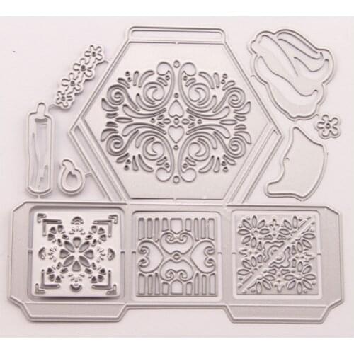 Hexagon Box Metal 2021 New Metal Cutting Dies Stencils for DIY Scrapbooking Album Decorative Embossing Paper NEW