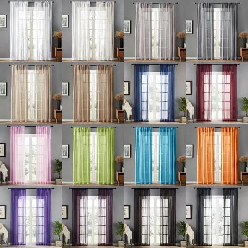 LISM Modern Solid Withe Tulle Window Curtains For Living Room Bedroom Decorations Panel Kitchen Sheer Voile Curtains Finished