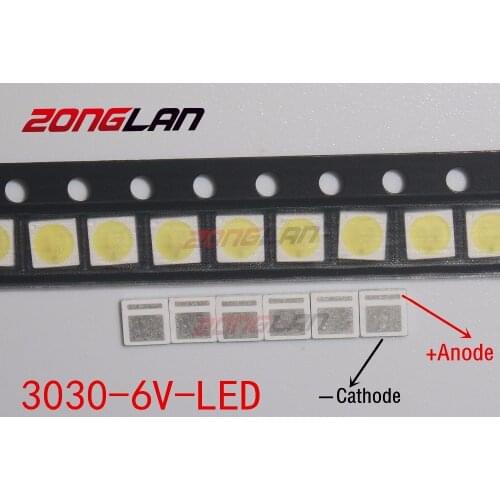 30pcs LED Backlight High Power LED 1.8W 3030 6V Cool white 150-187LM PT30W45 V1 TV Application