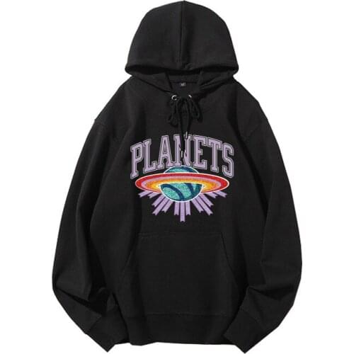 Harajuku Hooded Sweatshirt Couple Wear Hoodies Unisex Casual Japanese Planets Printed Mens Hoodied Male Streetwear Fashion 3XL
