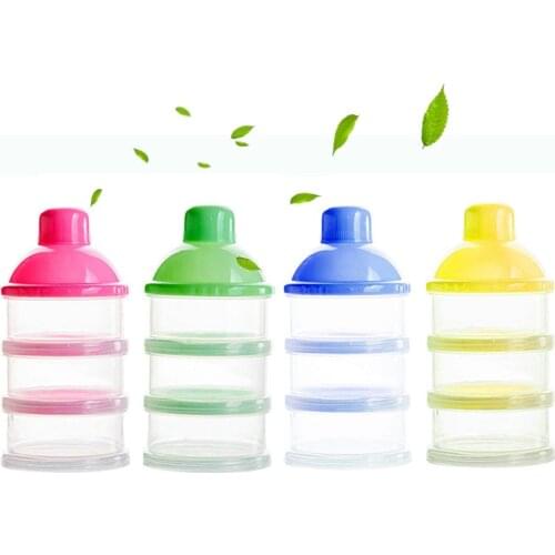 Three-layers Transparent Baby Milk Powder Container Food Grade PP Material Milk Powder Dispenser Portable Snack Food Storage Box