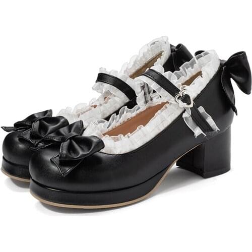 Lolita lolita shoes Japanese fairy sweet beauty fat MM large size shoes loniang shoes 2021 spring new shoes college style shoes