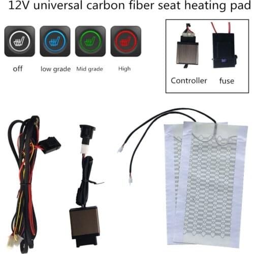 12V universal seat heater Automobiles cushion heated warm support 4 color symbol smart switch 4 heating cover part for car