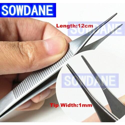 High Quality Dental Surgical Instrument Tweezer Dental Forcep Serrated Straight Tip Dental Durable Tweezers Slim Tip