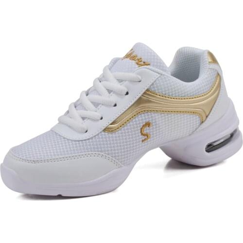 2019 New Modern Dance Espadrilles Women Jazz Hip Hop Shoes Salsa Breathable Mesh Professional Practice Sneakers For Woman