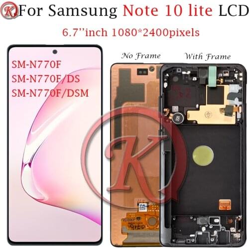 AMOLED For Samsung Galaxy Note 10 lite LCD Display With frame Touch Panel Screen note10 lite N770 N770F N770F/DS Digitizer