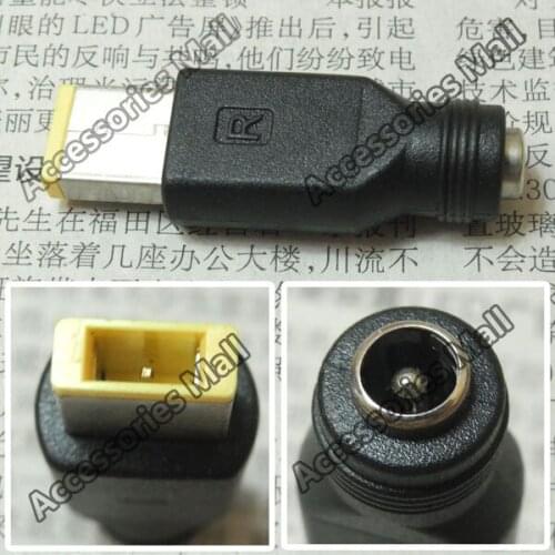 1-20 NEW 5.5*2.1 to Square Interface with Pin DC Power Charger Adapter Converter Connector for lenovo ideapad yoga11S/yoga13