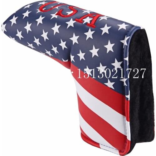 1pc New USA American Stars and Stripes Colorful Golf Putter Cover Headcover for Blade Golf Putter Golf Head Cover