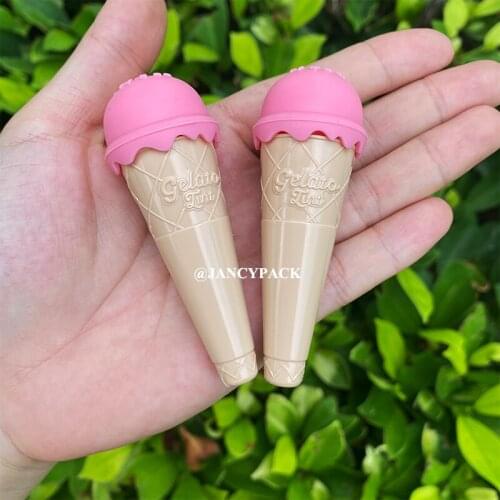 10pcs 8ml Ice Cream Shaped Lip Gloss Glaze Tube Empty Lip Gloss Tubes Clear Crystal Lipstick Bottle Refillable Bottle Wholesale