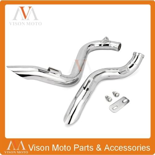 2" Drag Exhaust Pipes For Harley Softail Sportster Dyna FXD FXDWG Forward Control Custom Bobber Touring Chopper