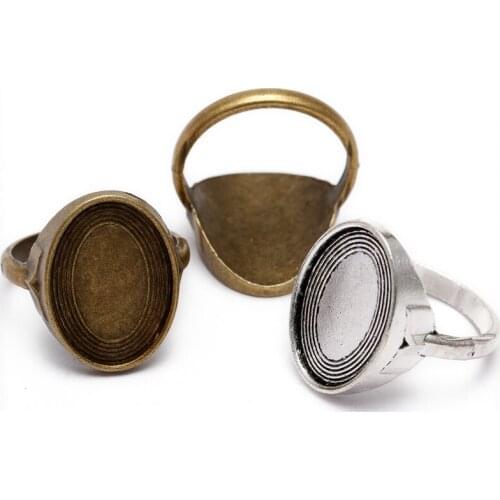 20pcs/lot Vintage Style Antique Silver/antique bronze Ring Fit Jewelry Making big size inner 18x13mm