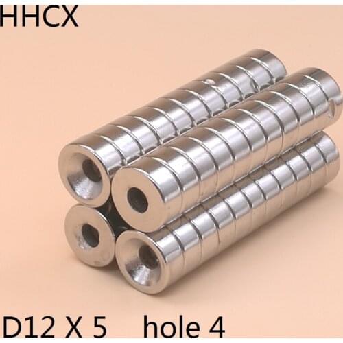 50pcs/lot Disc magnet 12x5 Hole 4 N35 D Countersunk magnet 12*5 Permanent magnet 12x5-4 for speaker