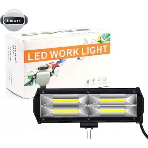 LKT NEW COB Car Work Light 144W 9Inch LED Light Bar For Car Tractor Boat OffRoad Off Road 4WD 4x4 Truck SUV ATV Driving 12V 24V