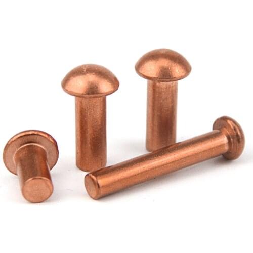 FREE SHIPPING! 100PCS/LOT M2*8MM Round Head Solid Copper Rivets Fastener