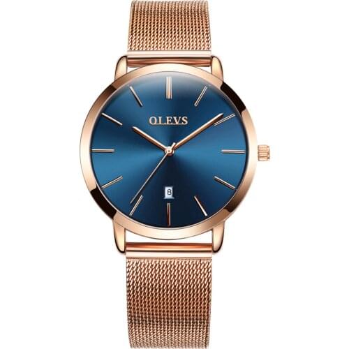 OLEVS Womens Watches Luxury Fashion Casual Waterproof Rose Gold Mesh Band Ladies Bracelet Quartz Wristwatches Gifts for Women