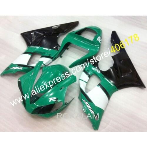 Cheap 2000 2001 YZF1000 R1 Kit For Yamaha 00 01 YZF R1 Race Bike Green Black Fairings (Injection Molding)