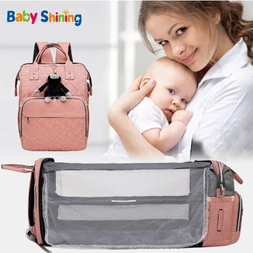 Baby Diaper Bag Backpack For Mom Stroller Pocket Nappy Changing Bag Mommy Bag Baby Sleeping Bed Woman Maternity Travel Backpack