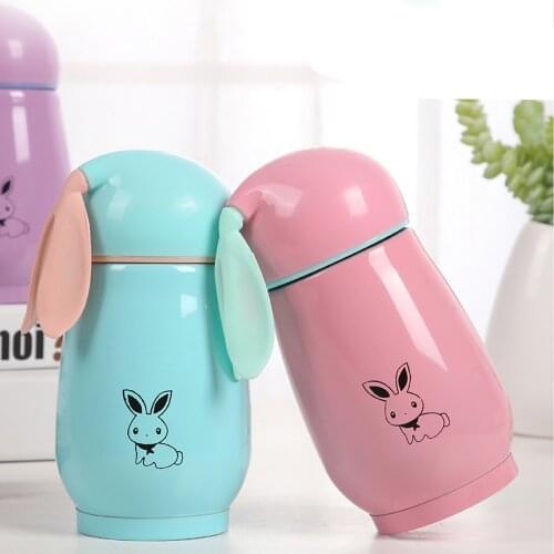 Cute Rabbit Thermo Stainless Steel Kid Thermos Bottle For Water Bottle Mug Cute Thermal Vacuum Flask Child Tumbler Kawaii cup