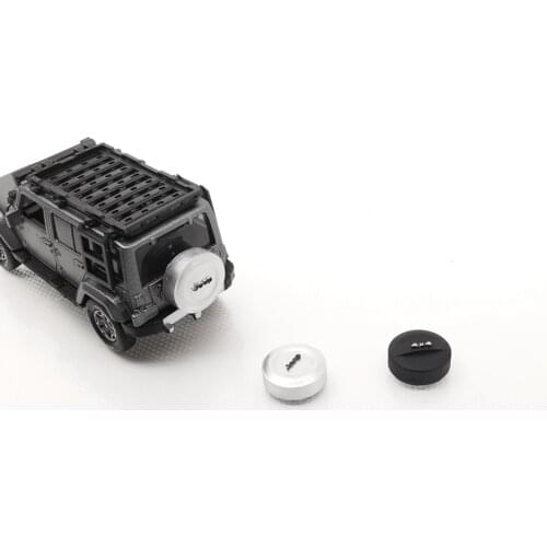 1:64 Handmade simulation spare tire for Wrangler off-road vehicle model Rear spare tire cover Garage scene decoration