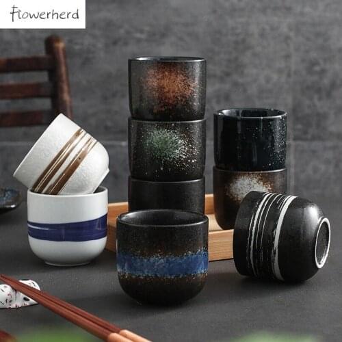 Japanese Style Ceramic Porcelain Tea Cup Teaware Kung Fu Tea Set Cup Hotel Water Cup Creative Simplicity
