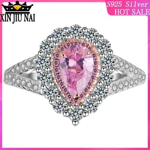 Little exaggeration female pink diamonds set with water droplet wedding proposal diamond rings lovely wind selling rings