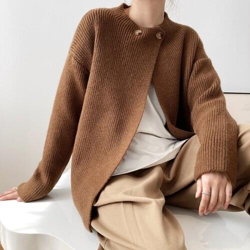 Korea Sweater Women Knitting Cardigan Long Sleeve Front Buttons Tops Autumn Winter Knitted Warm Clothing Outwear Women Sweaters