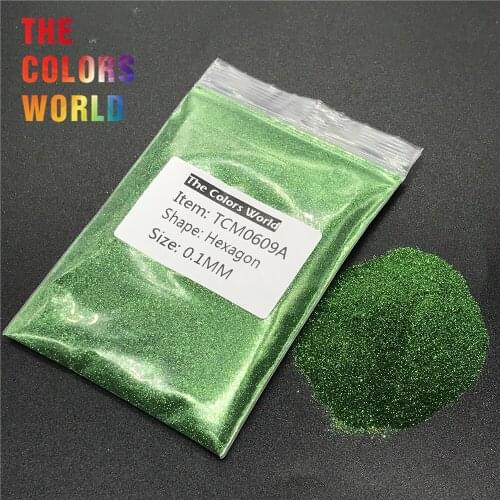 TCM0609A Crystal Green Color Metallic Luster Hexagon Shape Nail Glitter Gel Nail Art Decoration Makeup Face Glitter Handwork DIY