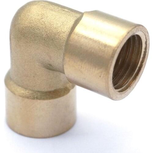 LOT 5 Brass ELbow Pipe fitting Connector Coupler 90 Deg 1/4" BSP Female to 1/4" BSP Female Thread for water fuel