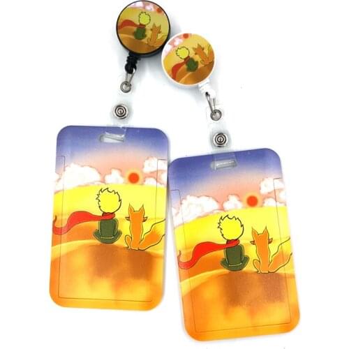 Little Prince Cartoon Retractable Badge Reel Lanyard Nurse ID Business Credit Card Work Card Badge Holder Office Student Clips