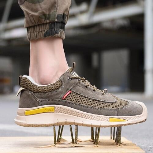 Men Ankle Boots High Quality Mens Steel Toe Protective Anti Smashing Work Shoes Men Puncture Proof Safety Shoes Sneakers Men