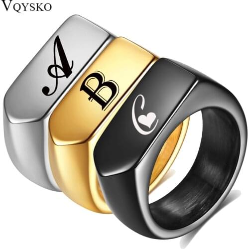 Personalized Arrow Jewelry Rings Anel Masculino For Men Stainless Steel Flat Top Customize Ring Aneis Anilos