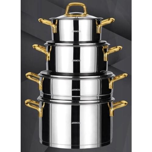 Amboss Diamond 8 Piece Cookware Set Gold DIA-6121