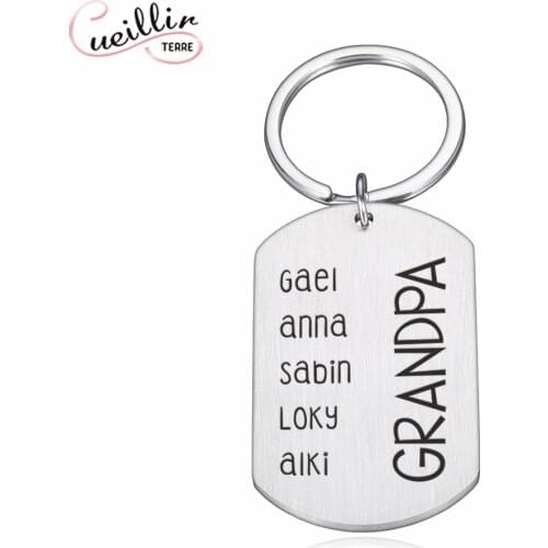 A little surprise for grandpa Custom keychain Practical keychain Meaningful and valuable accessories name keychains key holder