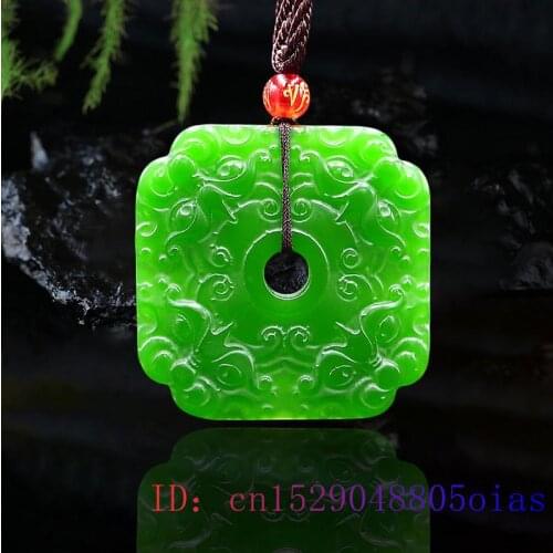 Jade Tiger Pendant Jewelry Double sided Chinese Amulet Gifts Charm Jadeite Natural Necklace Fashion Carved Green