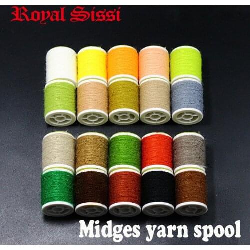 Royal Sissi 10 spools fly tying midges yarn micro diameter nymphs fuzzy yarn midges nymph small dry fly body fly tying materials