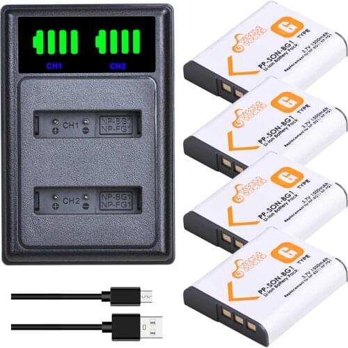 NP-BG1 NP BG1 NPBG1 Battery Charger Kits for Sony FG1 DSC W120 W125 W130 W150 W170 W200 W210 W220 W230 W290 T20 T100 HX30 H7 H9