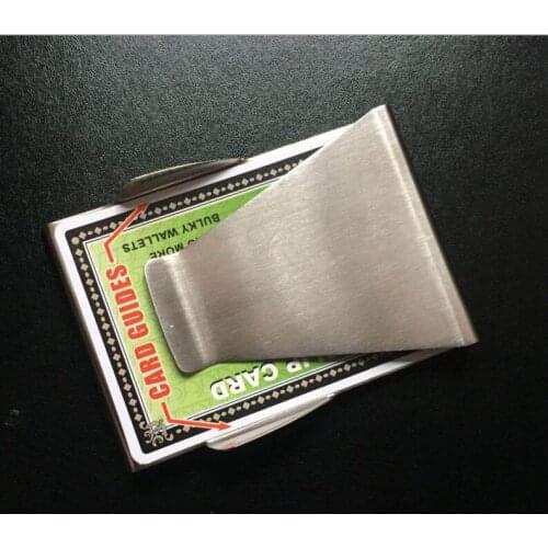 Wholesale 500pcs/lot double side stainless steel .Metallic Money clips OPP packing Money Organizer