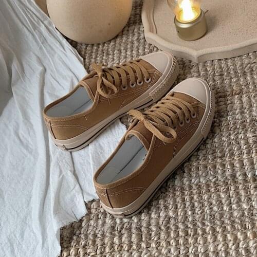 Canvas Shoes Female 2020 Spring New Korean Ins Tide Wild Student Harajuku Ulzzang Casual Trendy Shoes Girl Sneakers Women Flats