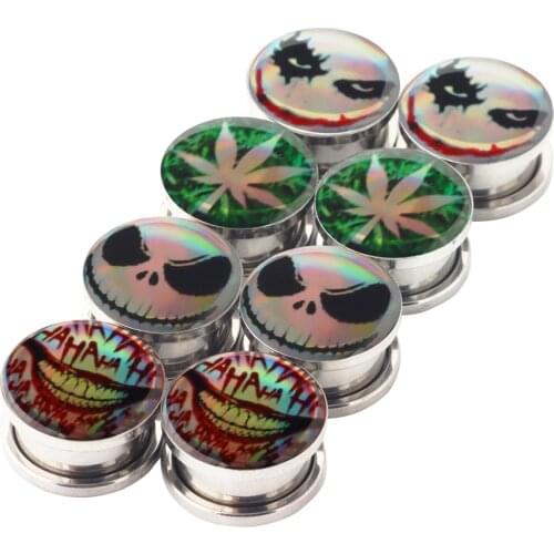 2pcs 00g Ear Piercing Ring Plug Expander Gauges Tunnel Oreja Studs Stretchers Saddle Fashion Body Piercing Jewelry Fancy Unisex