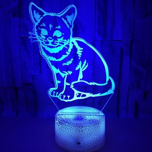 3D LED Night Light Cat with 7 Colors Light for Home Decoration Lamp Amazing Visualization Illusion gift Bluetooth Speaker Lamp