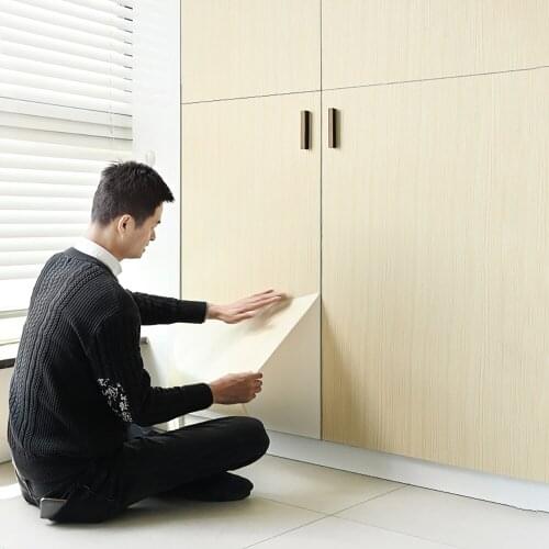 Retro Wood Grain Stickers Vinyl Film Self Adhesive Wallpaper Furniture Renovation Stickers Cupboard Waterproof 3D Wall Sticker