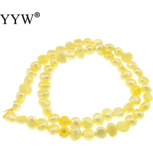 Yellow freshwater pearl beads cultured baroque pearls 5-6mm approx 0.8mm 14.5 inch for jewelry making diy necklace bracelet