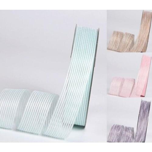 1 '25mm Tulle Stripe Ribbon 16m/roll DIY Handmade Material Bow Tiaras Hair Bow Polyester Clothing Accessories Snow Yarn