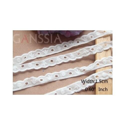 1YARD Width:1.5cm Quality Cotton Lace Trim Ivory White for DIY Fabric Wedding /Birthday /Christmas Goods Craft (SS-2228)