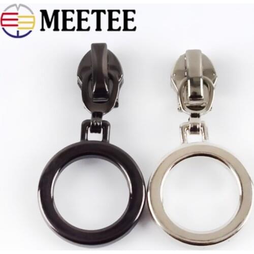 10pcs Zipper Sliders for 5# Nylon Zippers O Ring Puller Tab Zip Head for Sewing Zip Repair Kit DIY Clothes Bag Accessories