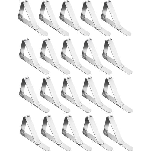 20Pcs Table Cloth Clamps Cover Holder Stainless Party Picnic Tablecloth Clips Home Clothes Pegs