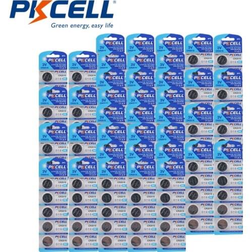 200Pcs 40Pack PKCELL CR2016 3V Lithium Battery 5000LC DL2016 BR2016 ECR-2016 LM2016 Button Coin Cell Batteries For Watch