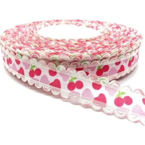 5Yards/lot 18mm Cotton Ribbon Handmade Design Printed Cotton Ribbons For Wedding Christmas Decoration DIY Sewing Fabric #16